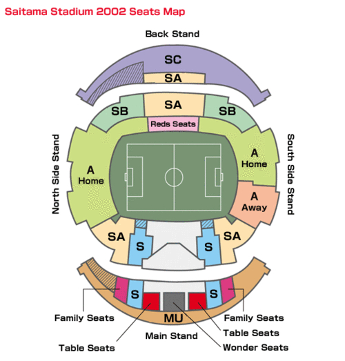 Saitama Stadium 2002 Seats Map